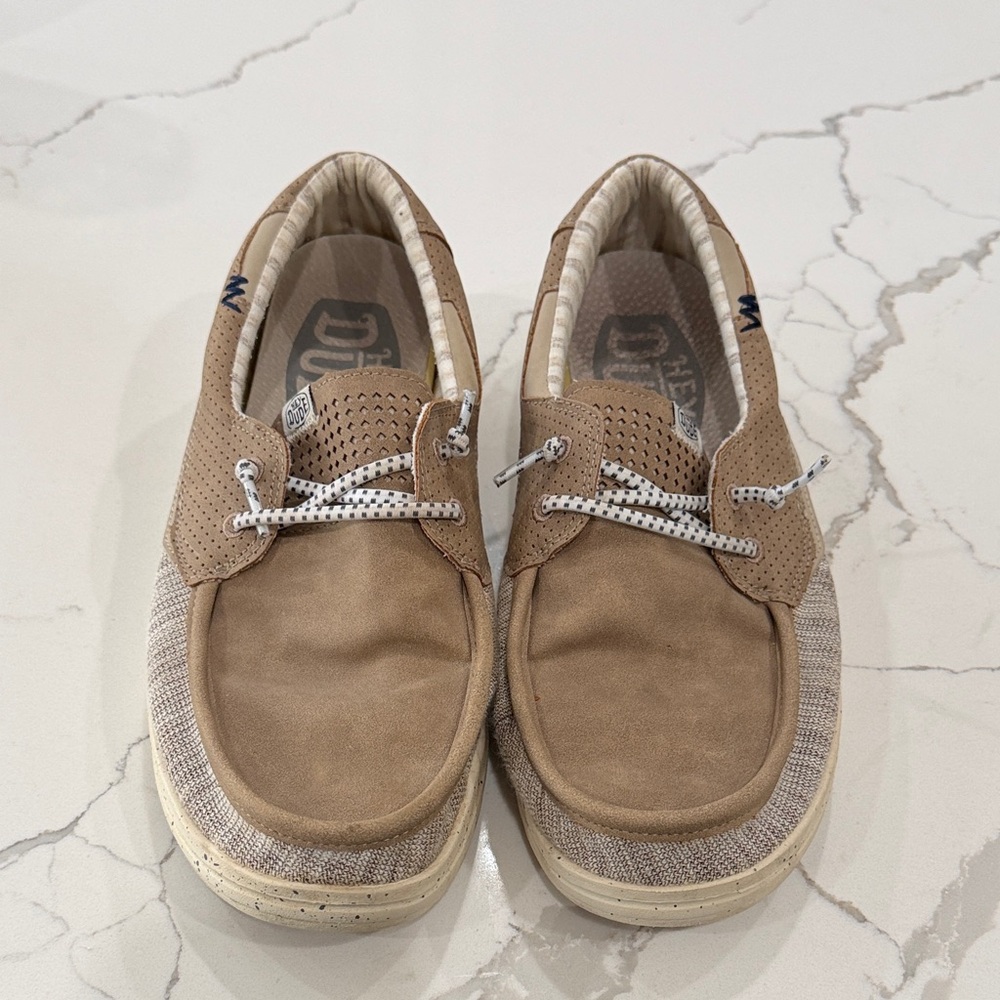 Men's Tan Hey Dude shoes size 10